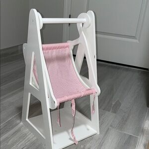 White and Pink Kids Toy Chair
